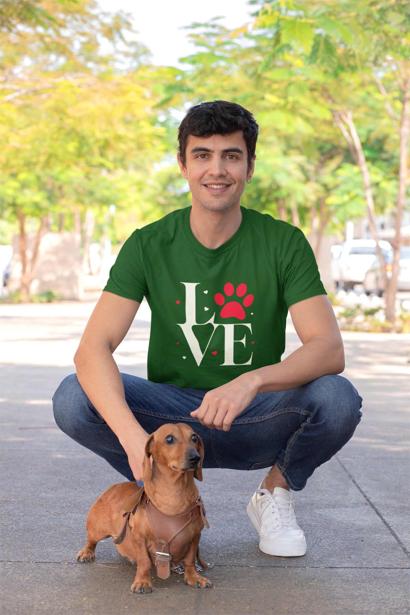Dog Dad Love Paw Print Men's T-Shirt