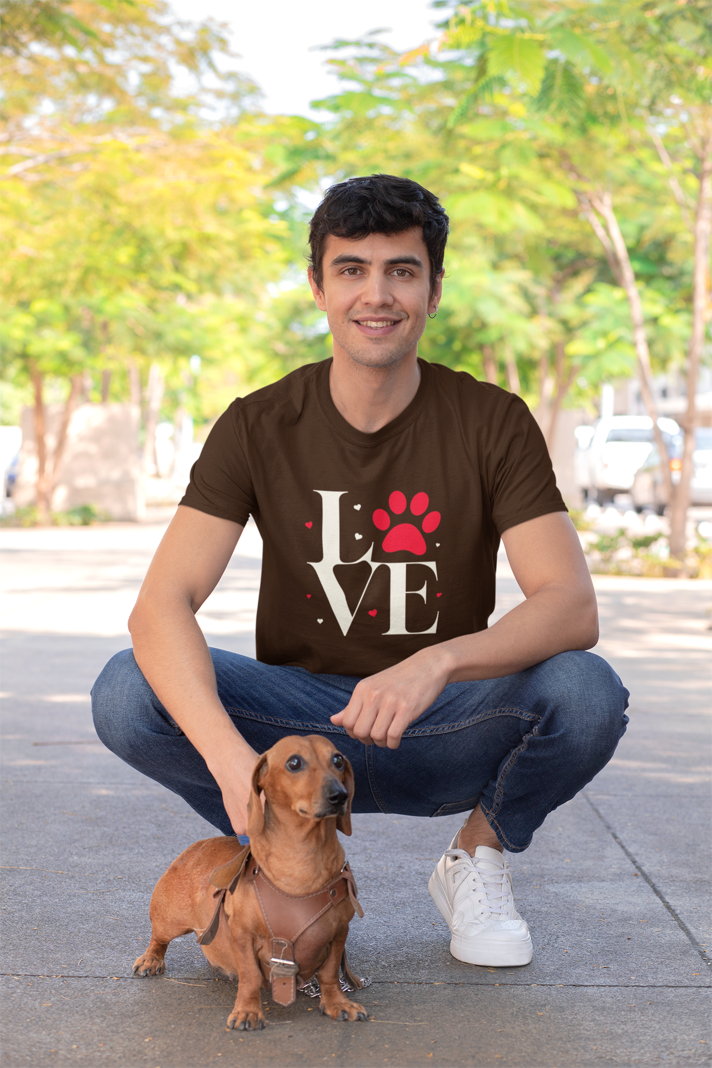 Dog Dad Love Paw Print Men's T-Shirt