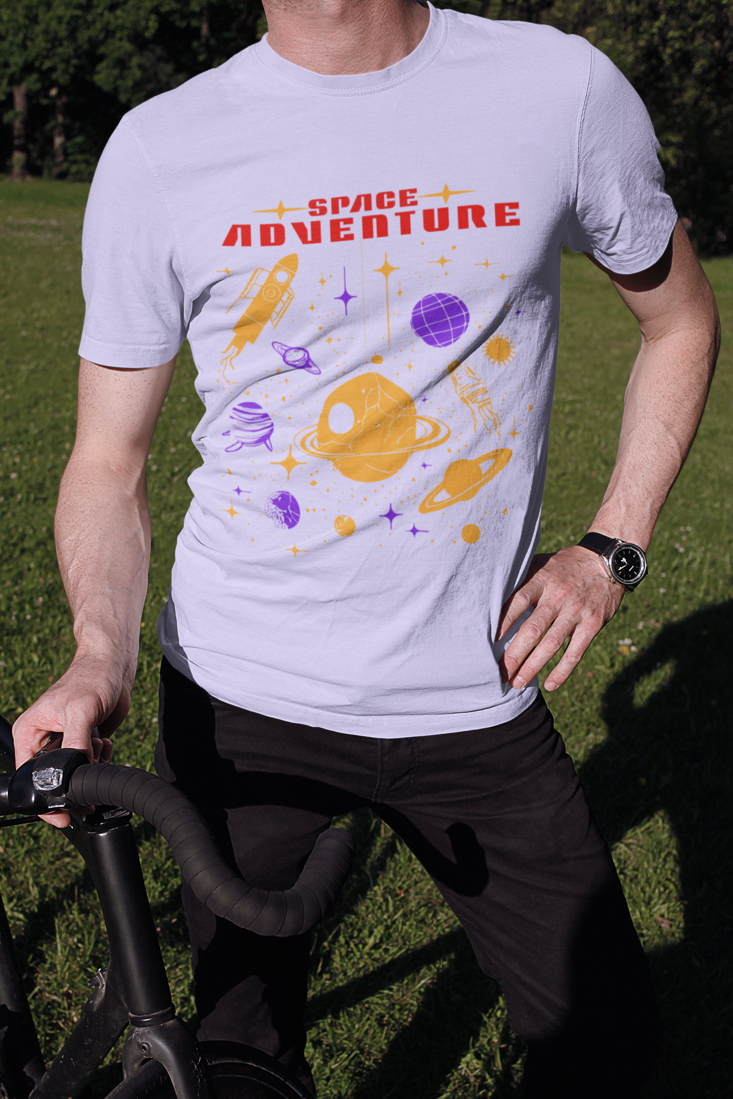 Space Adventure Graphic Men's T-Shirt