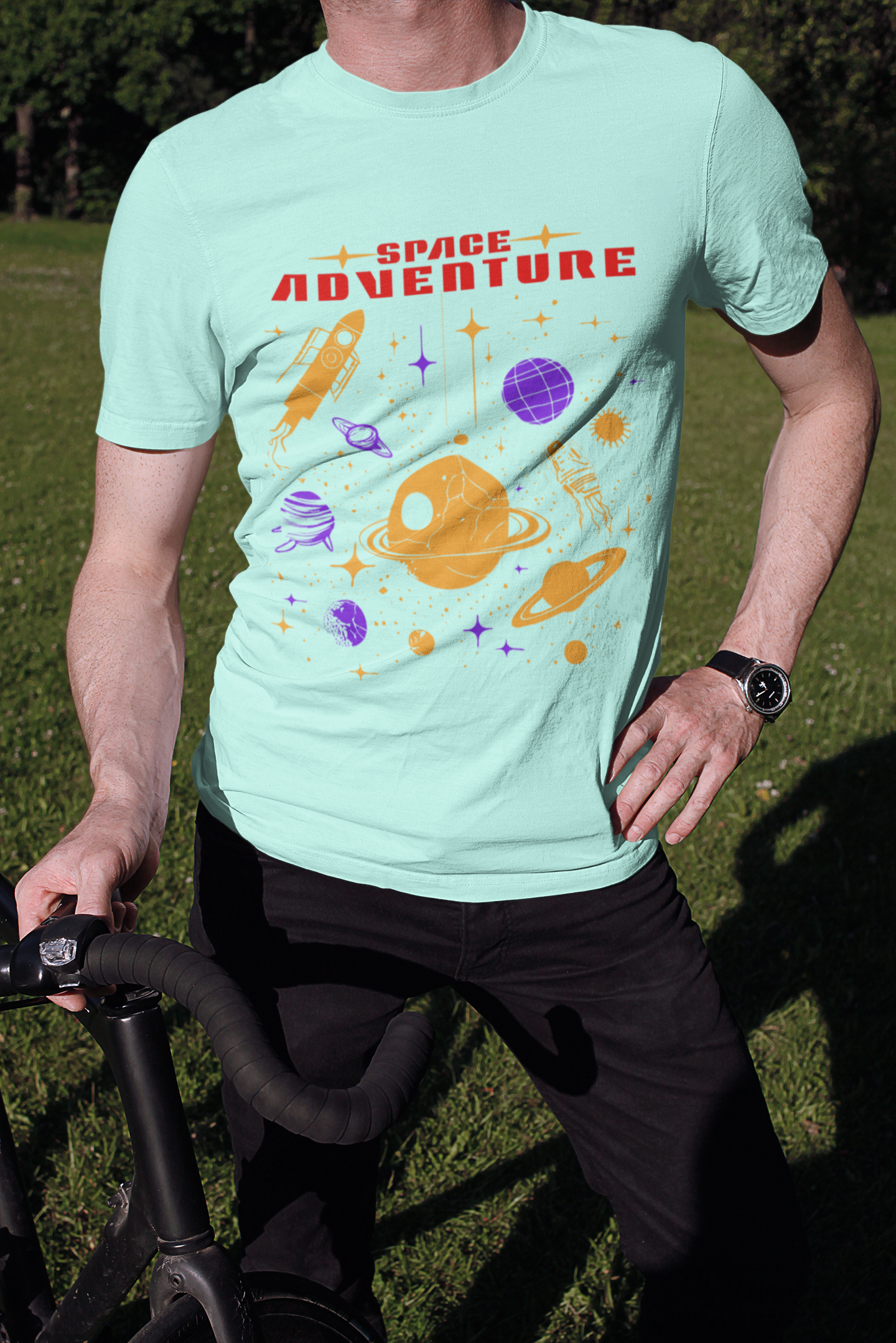 Space Adventure Graphic Men's T-Shirt