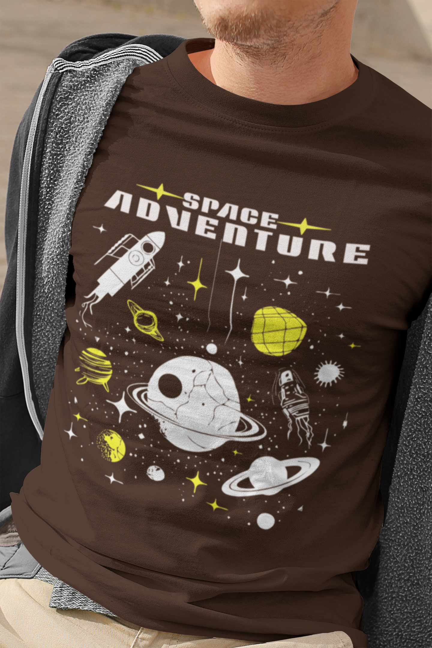 Space Adventure Graphic Men's T-Shirt