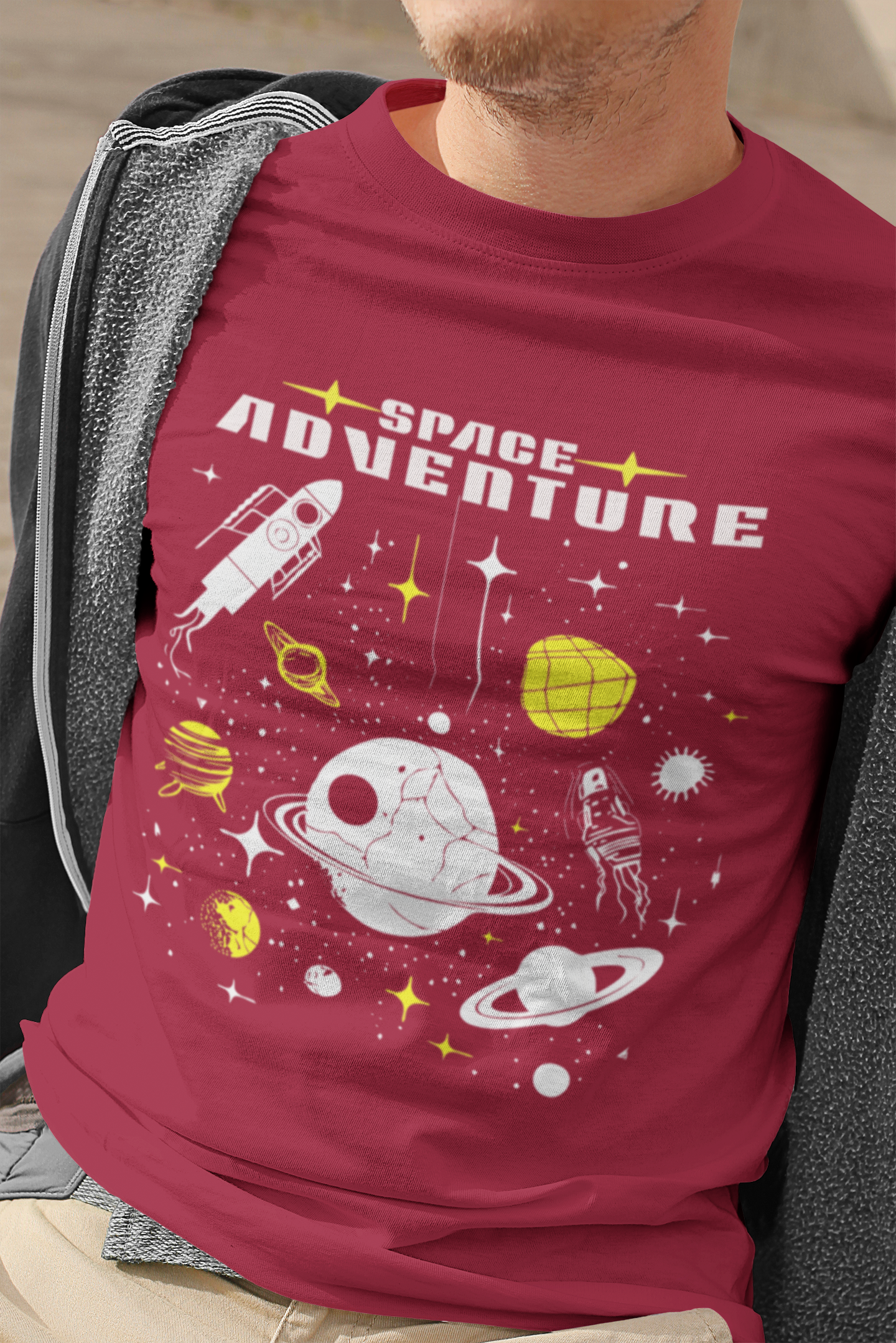 Space Adventure Graphic Men's T-Shirt