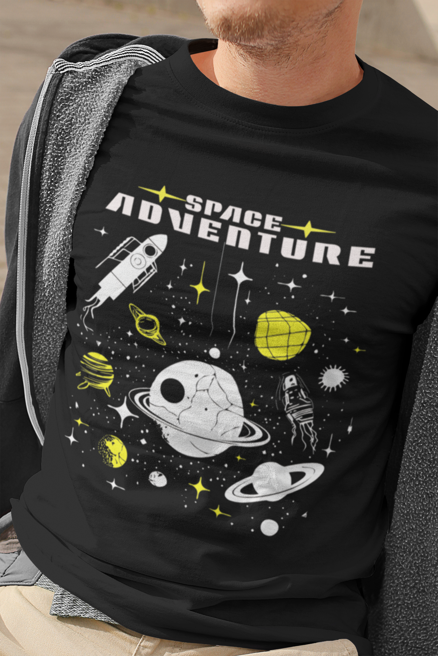 Space Adventure Graphic Men's T-Shirt
