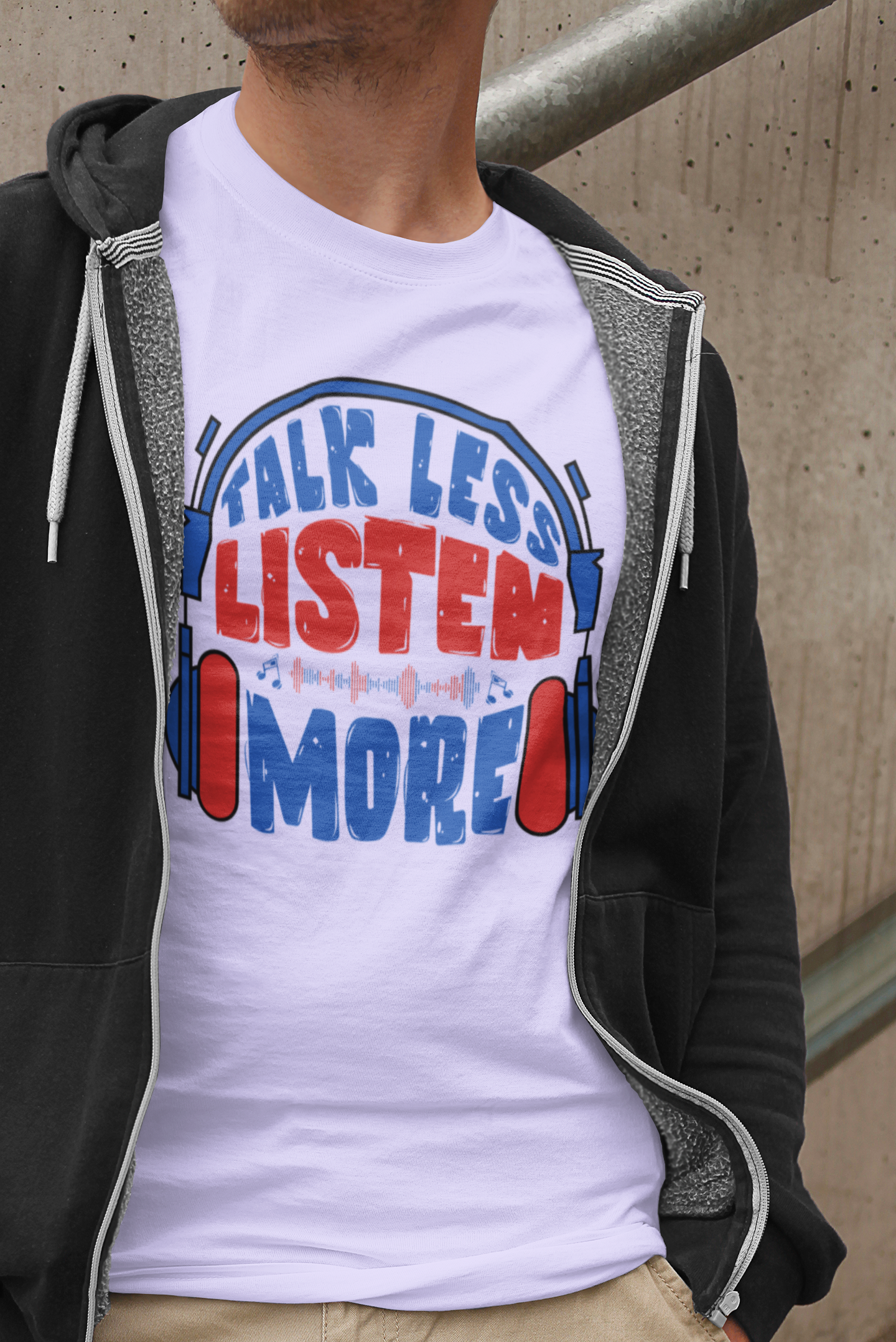 Talk Less, Listen More Graphic Tee for men