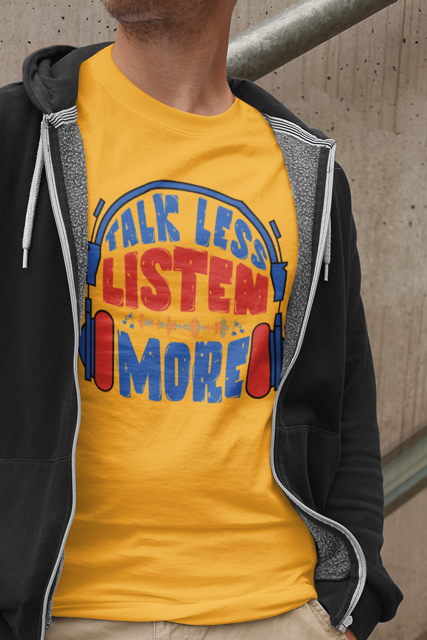 Talk Less, Listen More Graphic Tee for men