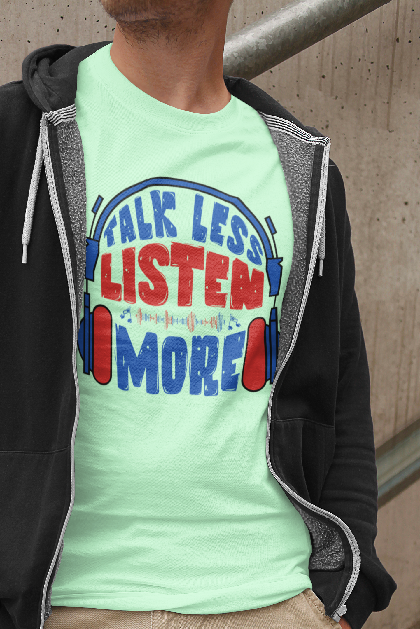Talk Less, Listen More Graphic Tee for men