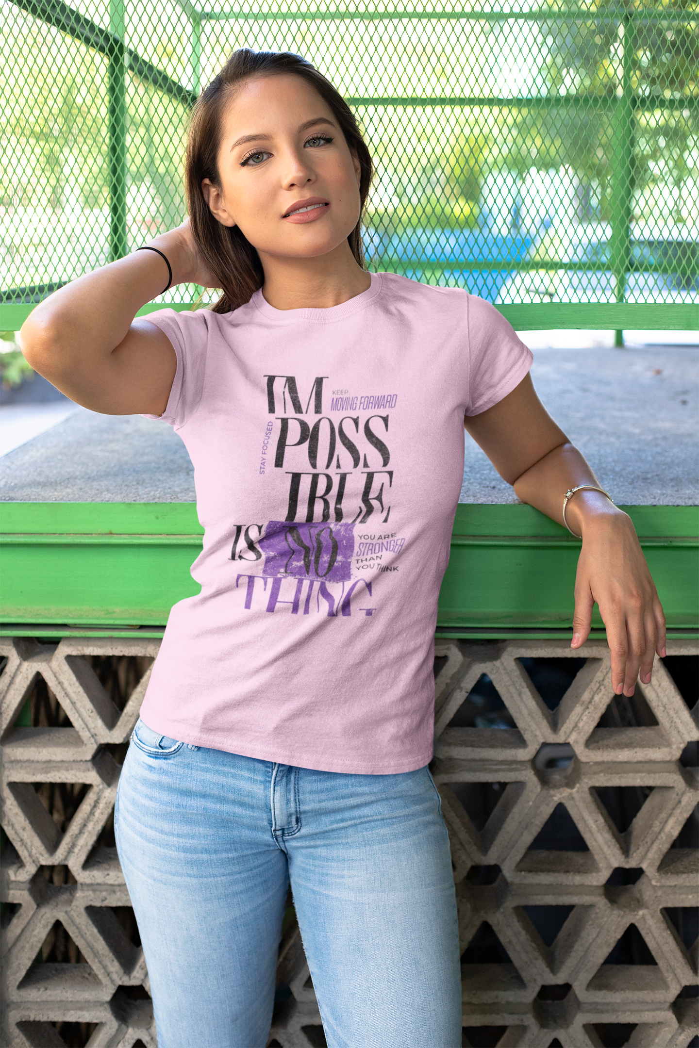 Impossible Is Nothing - Women's Inspirational Fitted T-Shirt