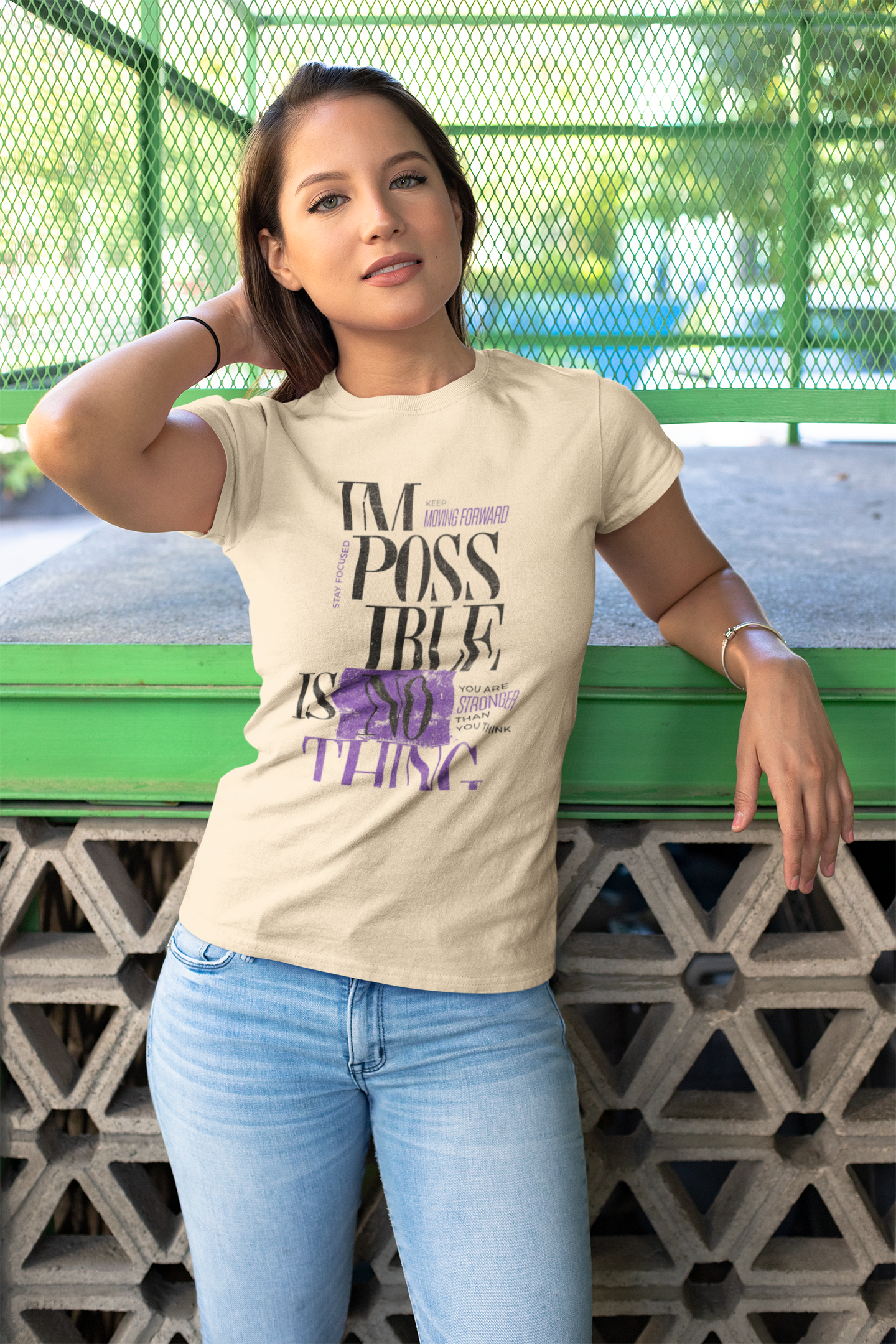 Impossible Is Nothing - Women's Inspirational Fitted T-Shirt
