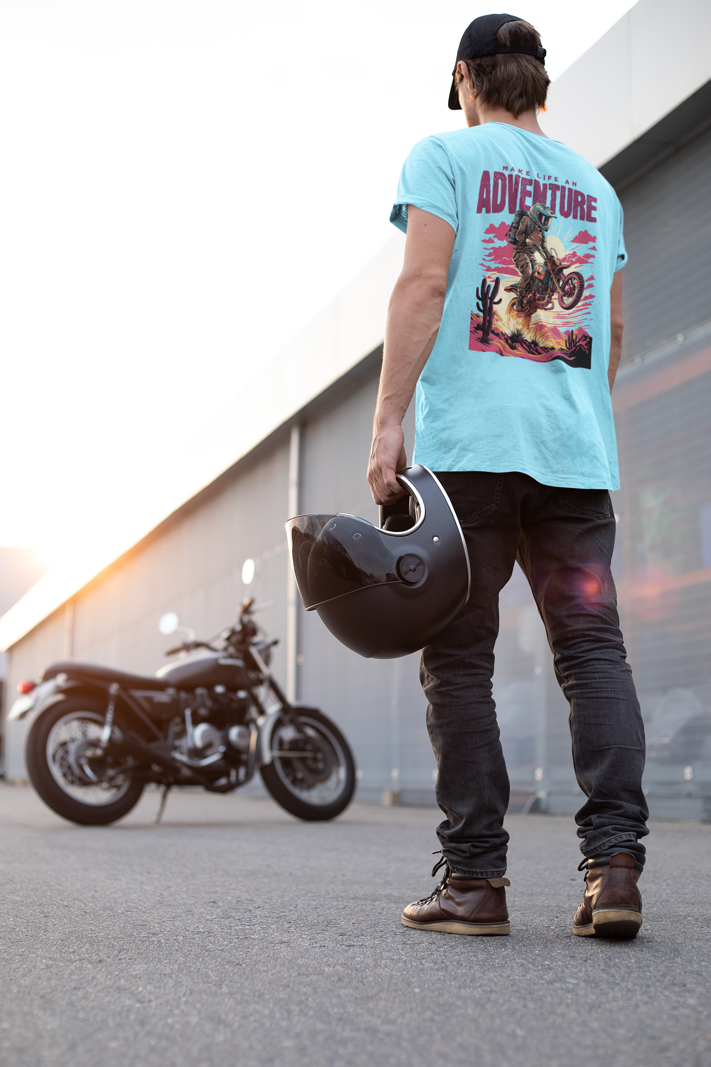Make Life an Adventure Men's T-Shirt | Biker Graphic Tee | Travel and Outdoor Wear