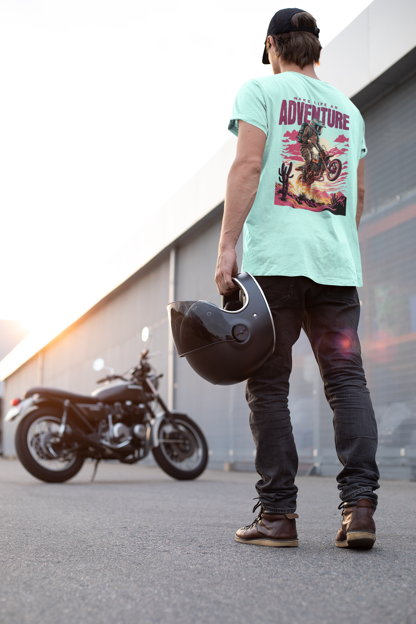 Make Life an Adventure Men's T-Shirt | Biker Graphic Tee | Travel and Outdoor Wear