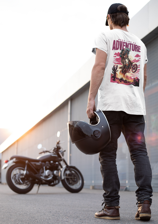 Make Life an Adventure Men's T-Shirt | Biker Graphic Tee | Travel and Outdoor Wear