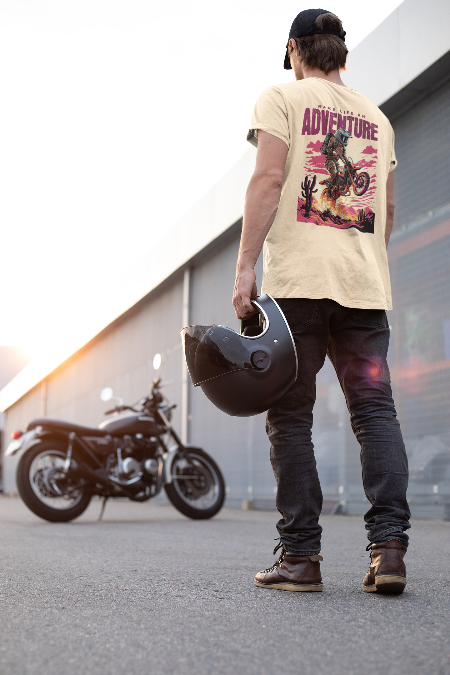 Make Life an Adventure Men's T-Shirt | Biker Graphic Tee | Travel and Outdoor Wear