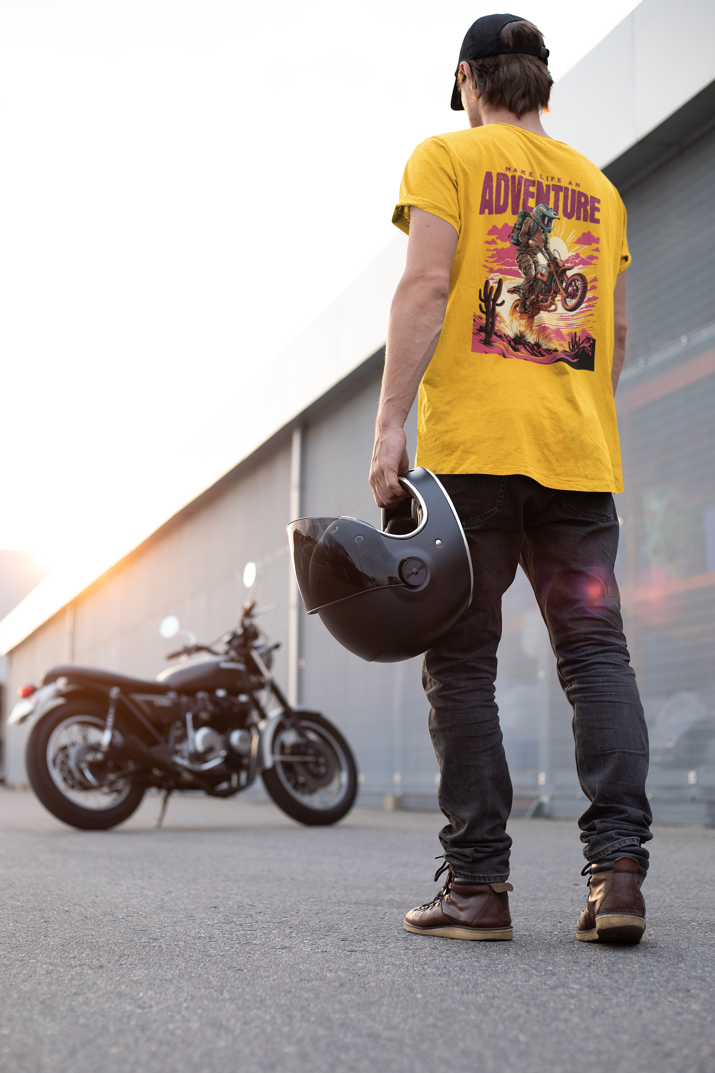Make Life an Adventure Men's T-Shirt | Biker Graphic Tee | Travel and Outdoor Wear