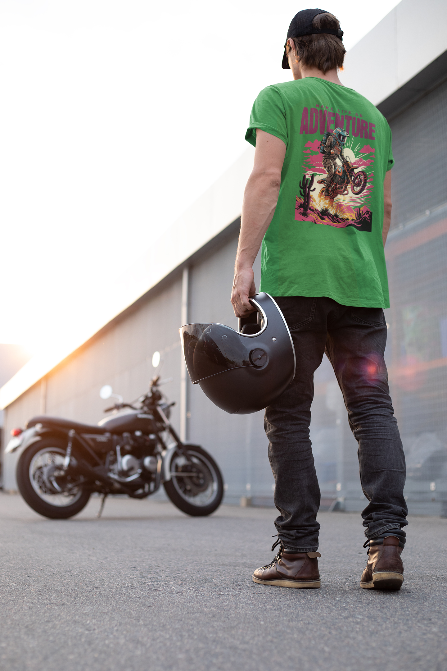 Make Life an Adventure Men's T-Shirt | Biker Graphic Tee | Travel and Outdoor Wear