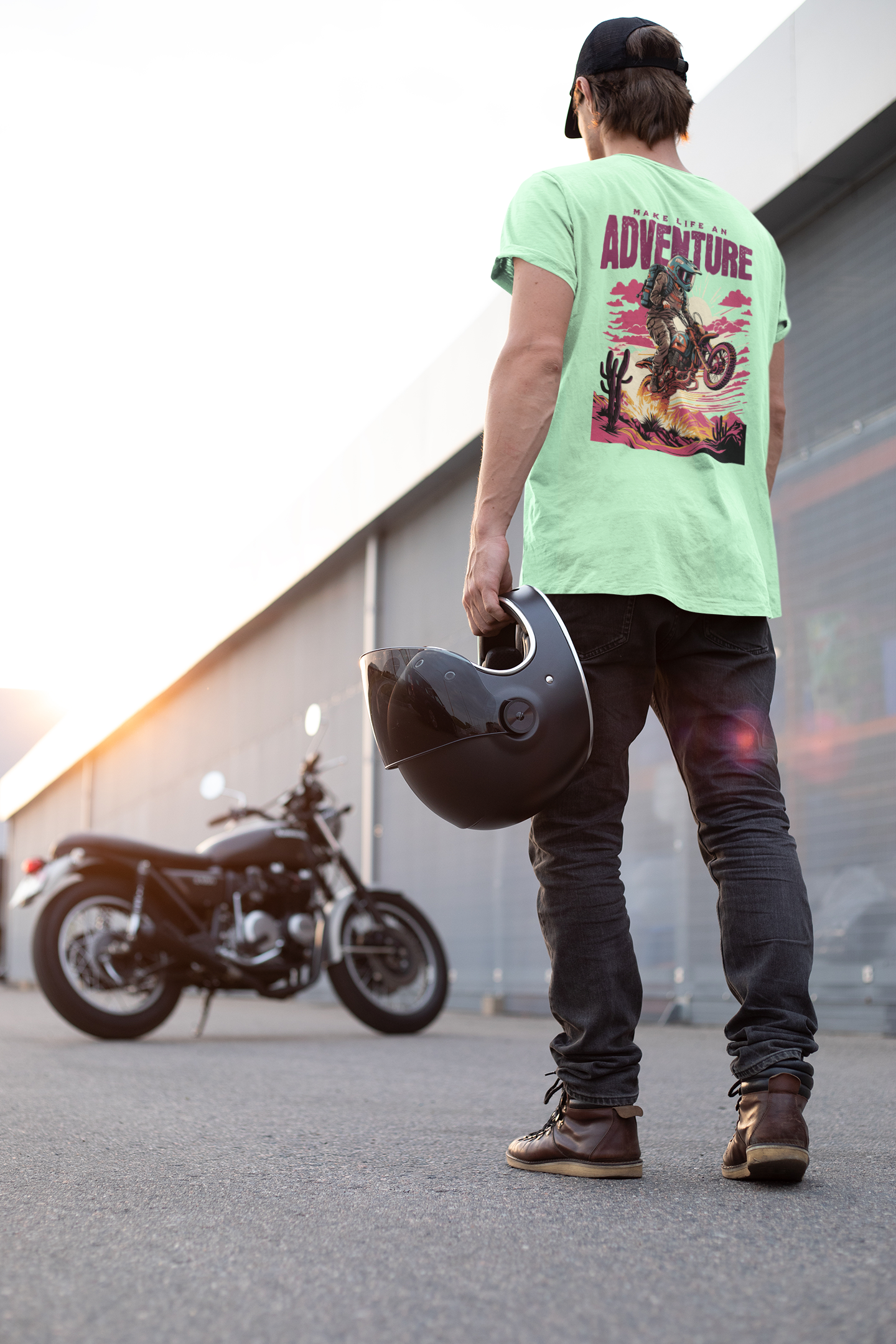 Make Life an Adventure Men's T-Shirt | Biker Graphic Tee | Travel and Outdoor Wear