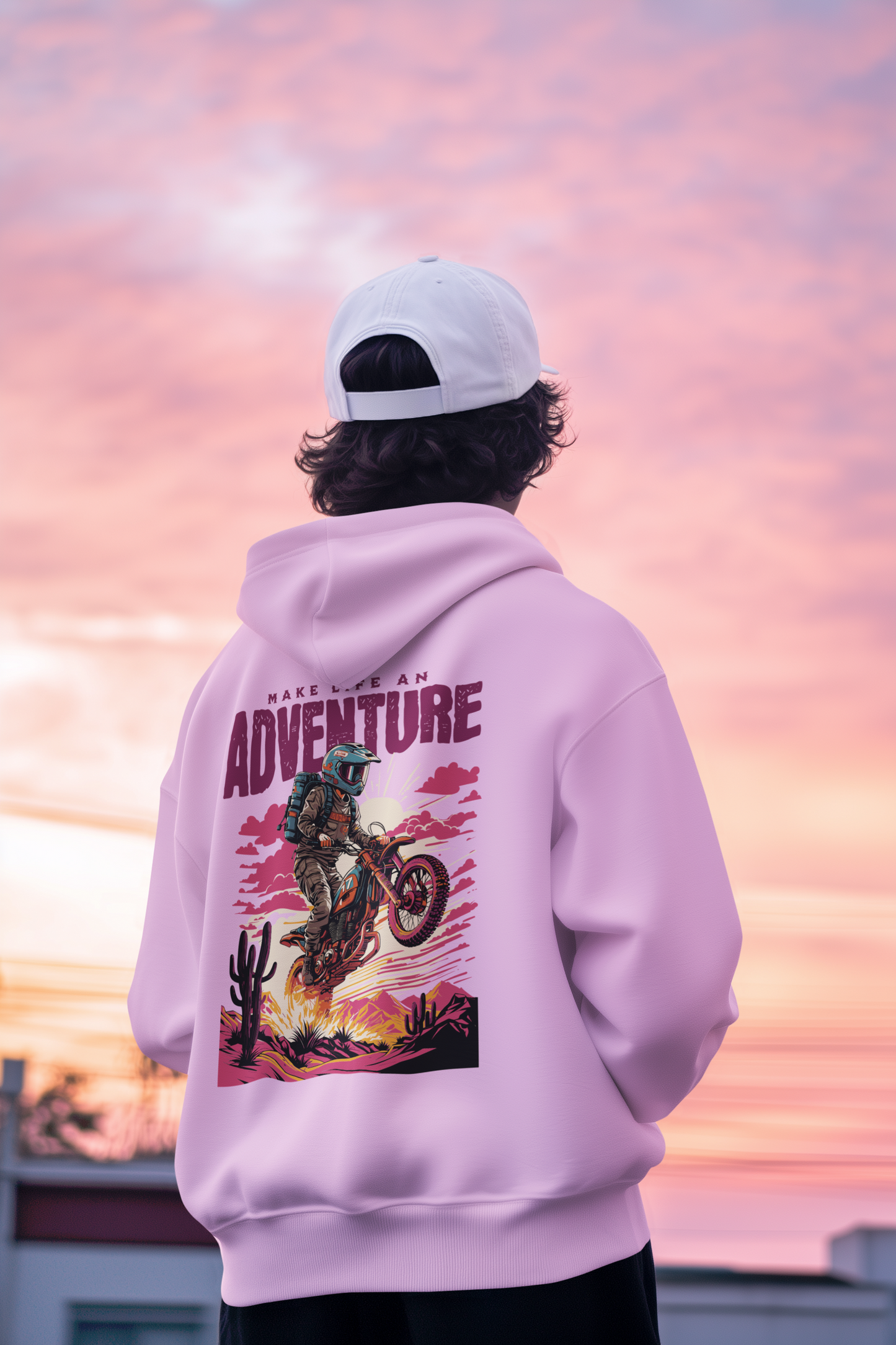 Make Life an Adventure Unisex Hoodie | Travel and Biker Graphic Hoodie | Adventure Wear