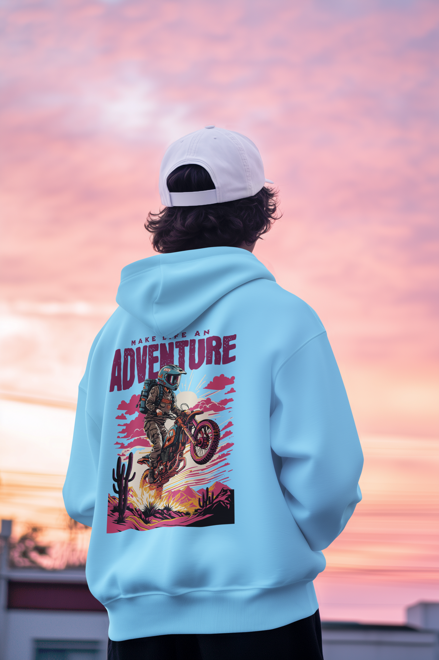 Make Life an Adventure Unisex Hoodie | Travel and Biker Graphic Hoodie | Adventure Wear