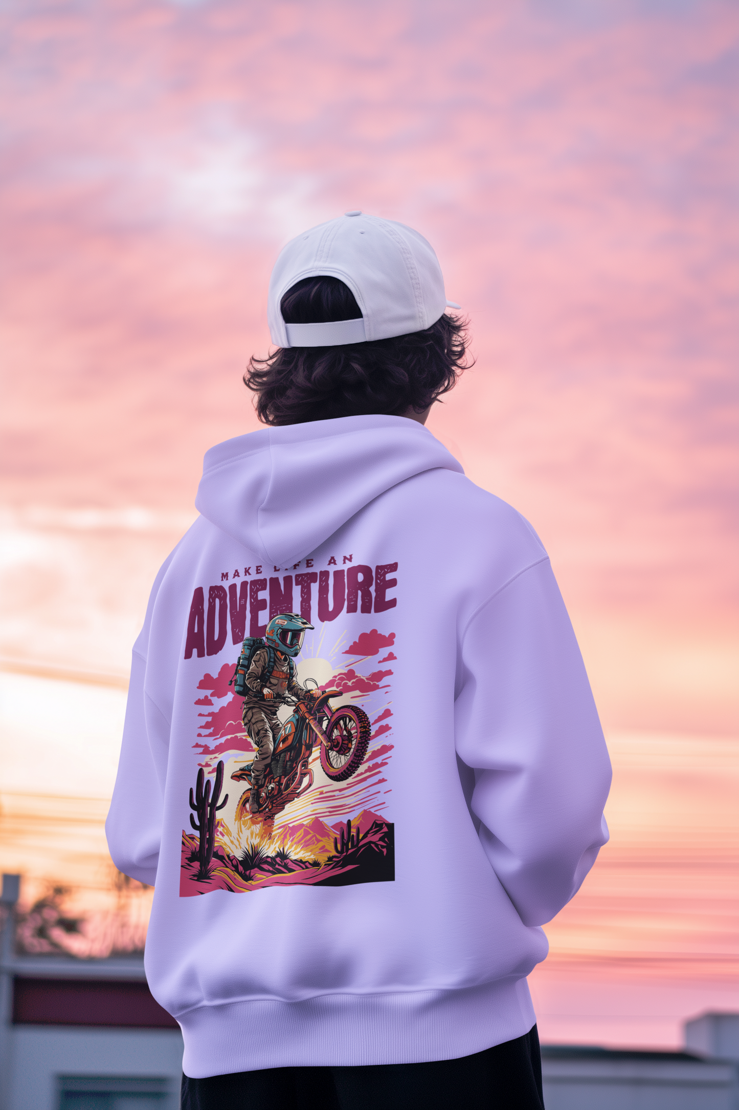 Make Life an Adventure Unisex Hoodie | Travel and Biker Graphic Hoodie | Adventure Wear
