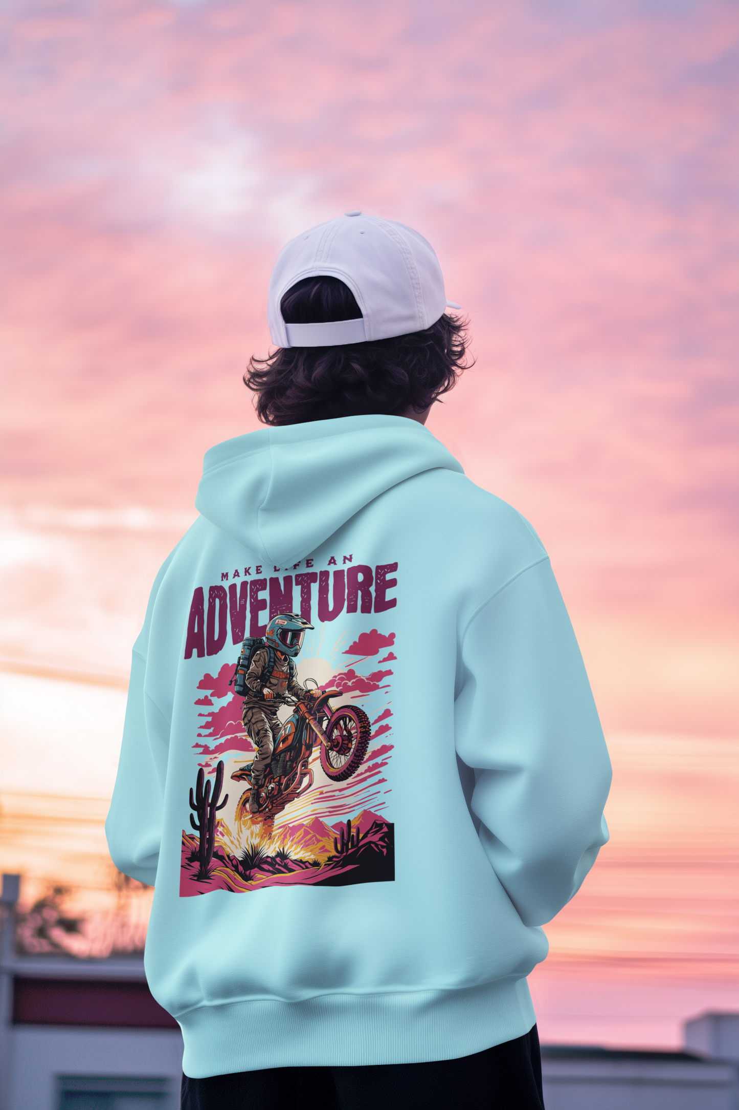 Make Life an Adventure Unisex Hoodie | Travel and Biker Graphic Hoodie | Adventure Wear