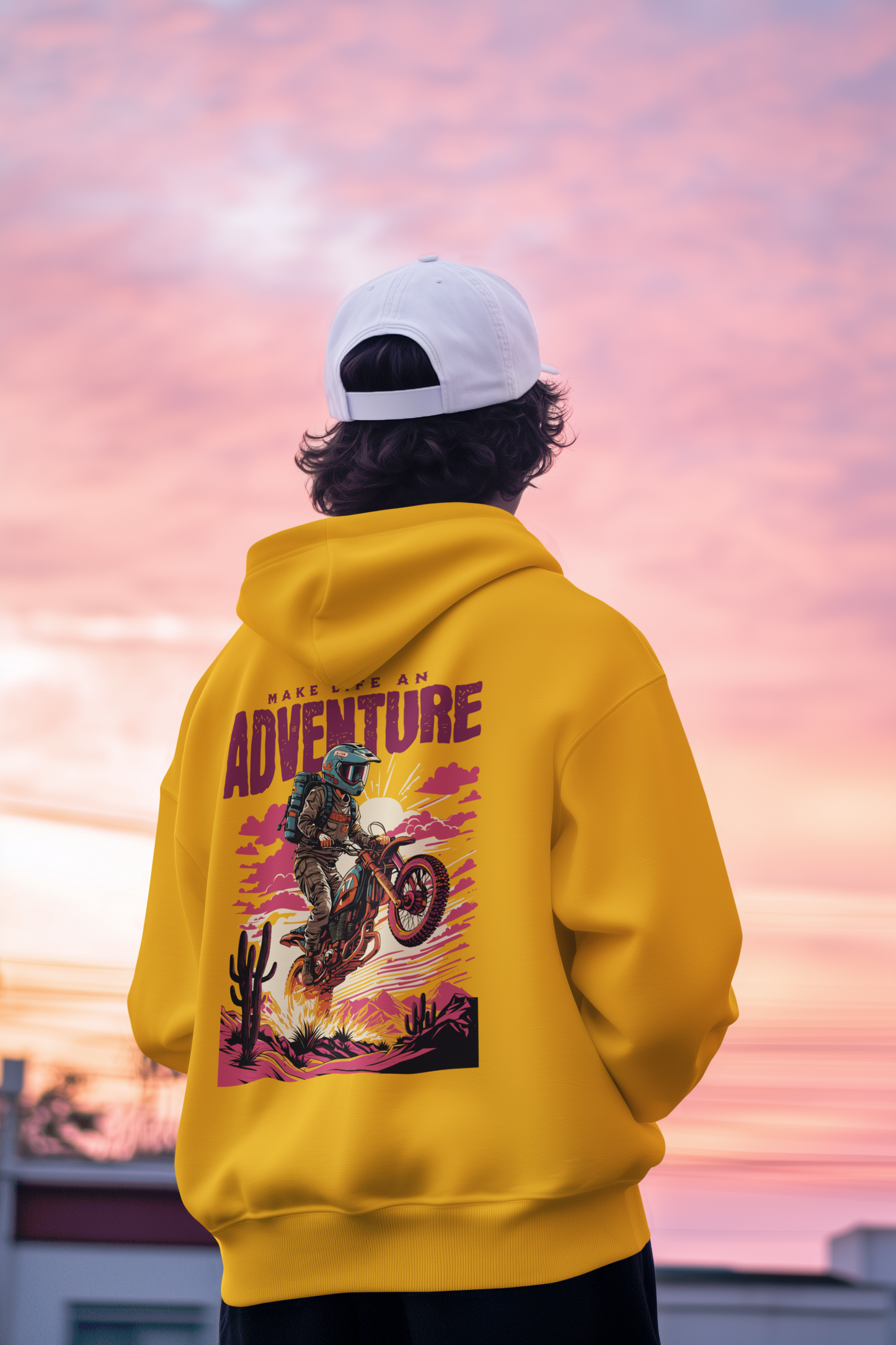 Make Life an Adventure Unisex Hoodie | Travel and Biker Graphic Hoodie | Adventure Wear