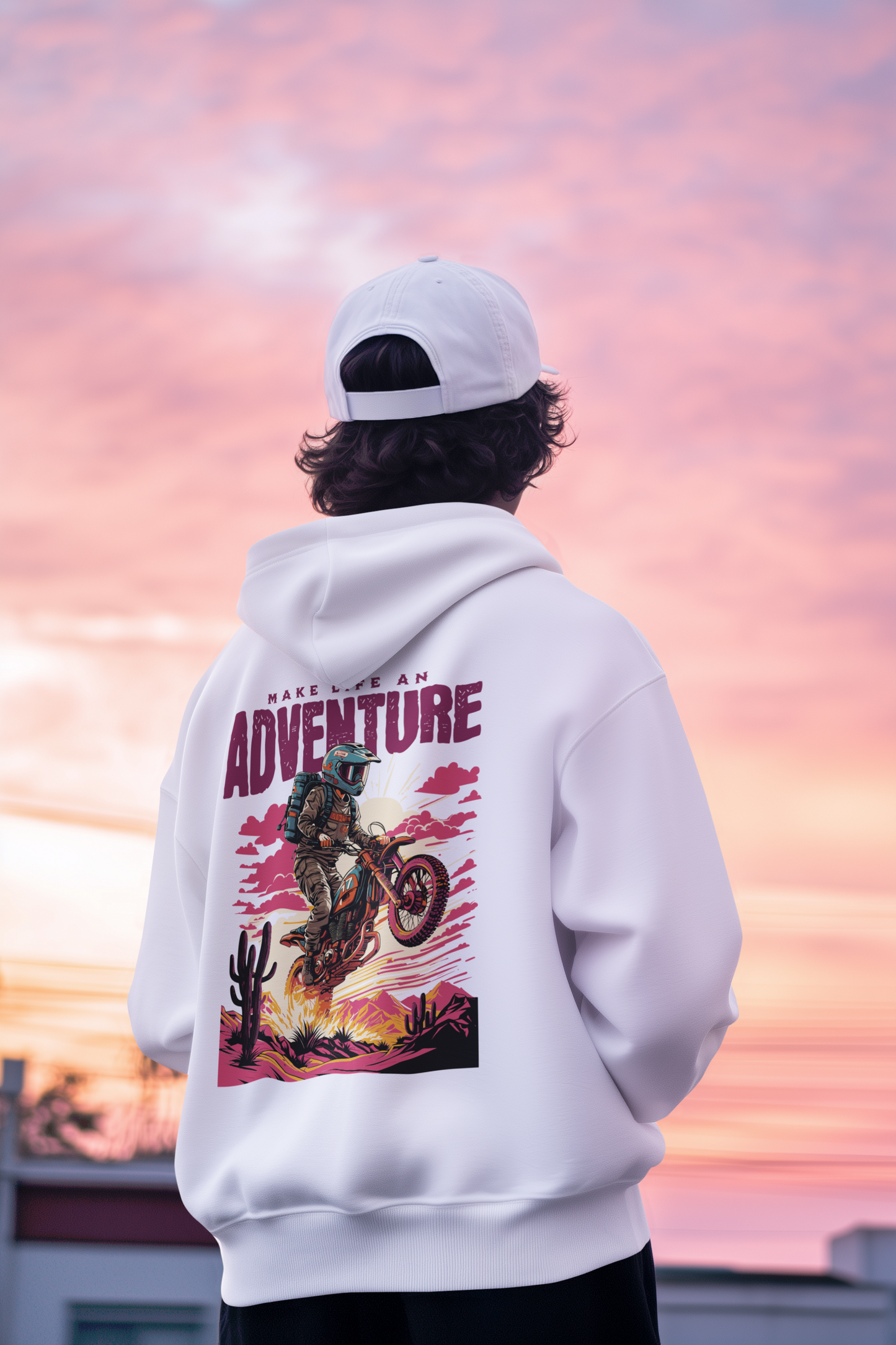 Make Life an Adventure Unisex Hoodie | Travel and Biker Graphic Hoodie | Adventure Wear