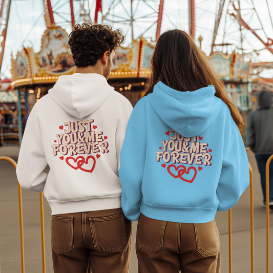 White and Baby Blue Hoodies