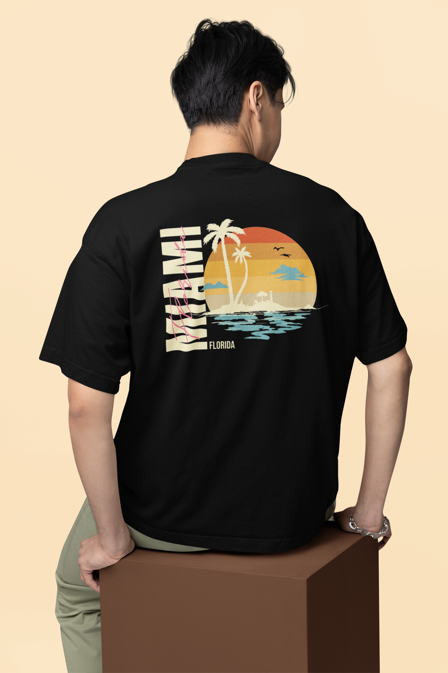 Oversized Miami Beach Unisex Graphic T-Shirt