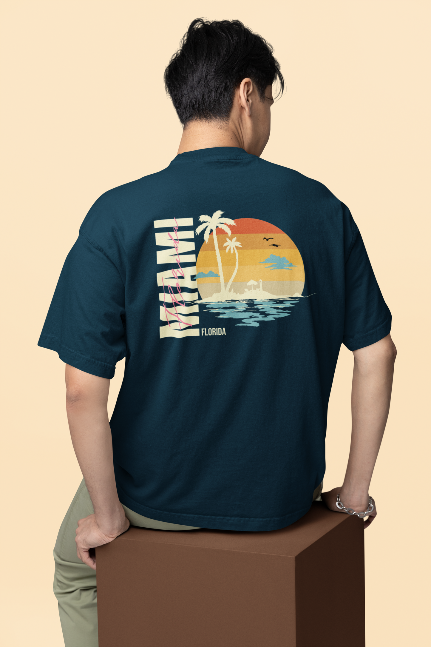 Oversized Miami Beach Unisex Graphic T-Shirt