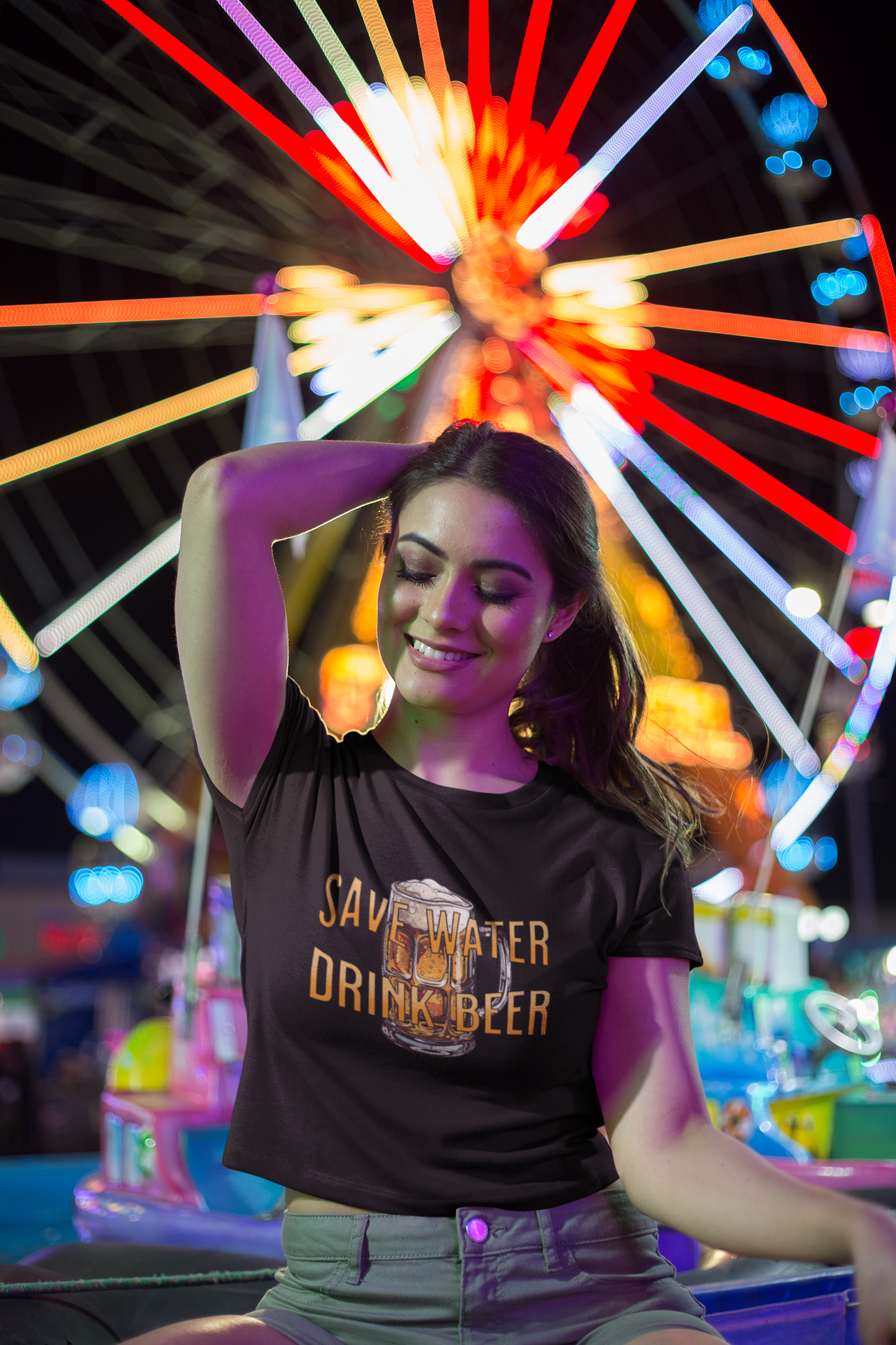 Save Water Drink Beer Crop Top