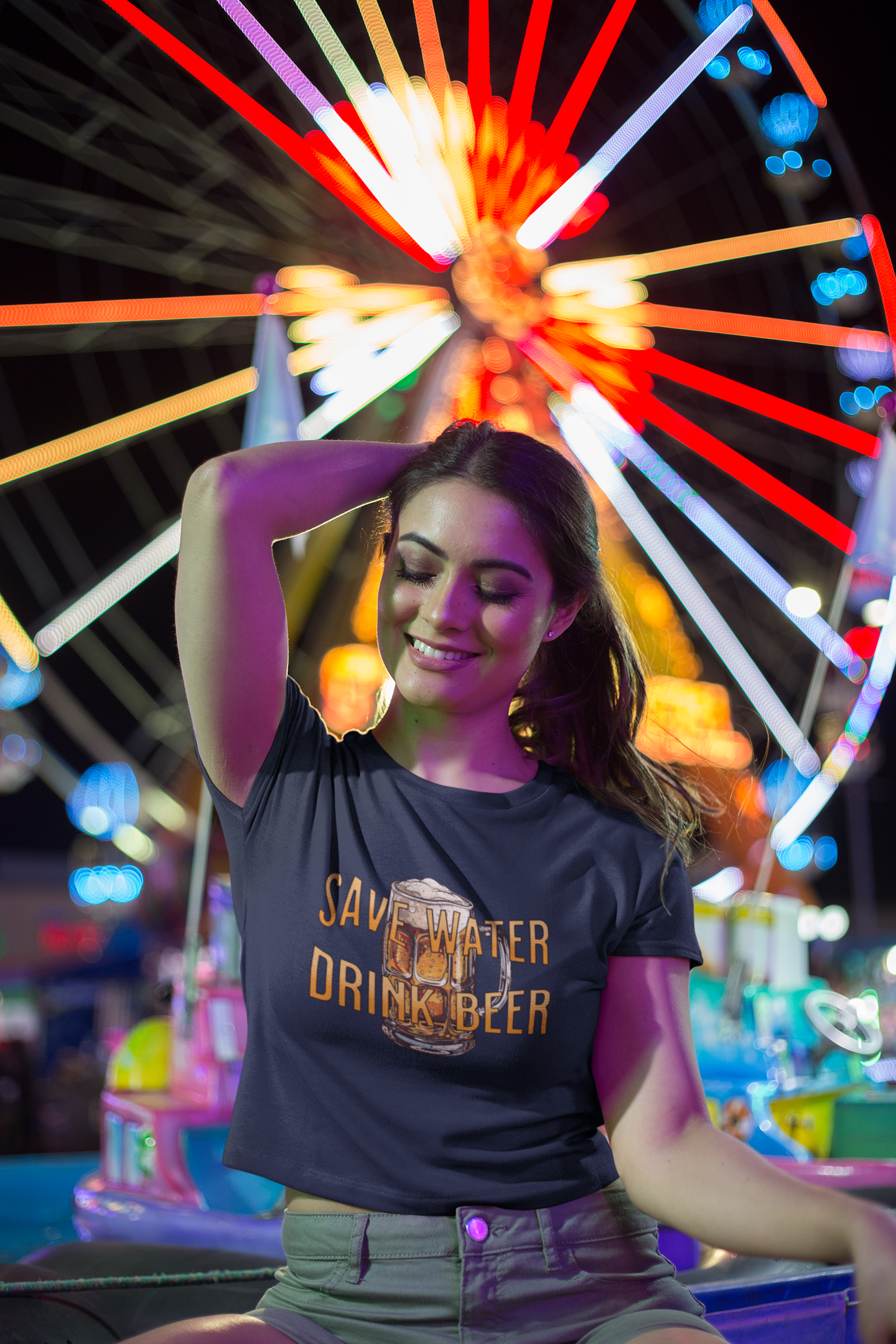 Save Water Drink Beer Crop Top