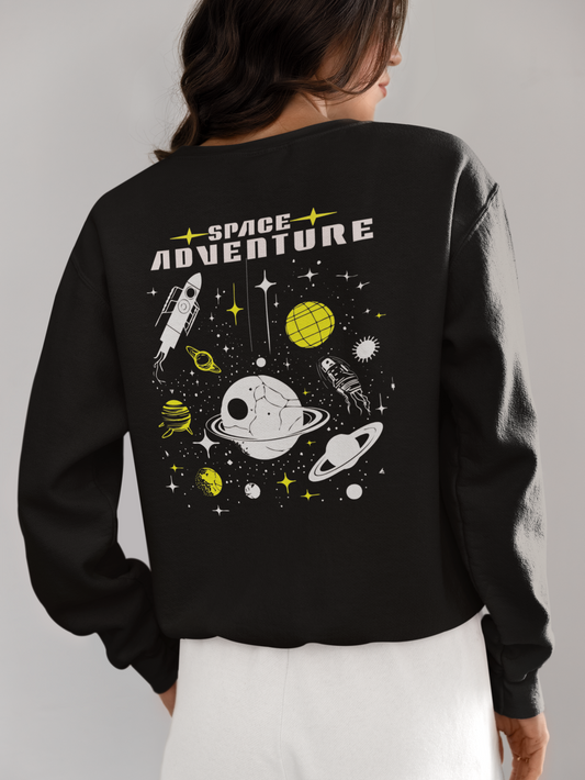 Space Adventure Graphic Unisex Sweatshirt