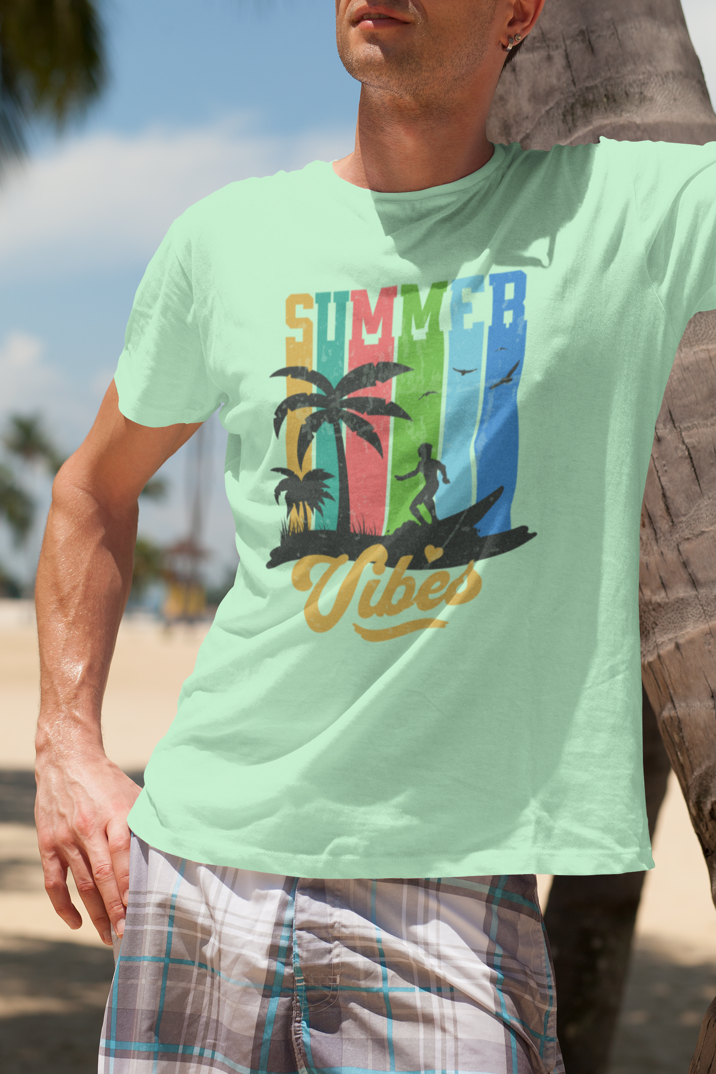 Summer Vibes Men's T-Shirt, Summer Fashion