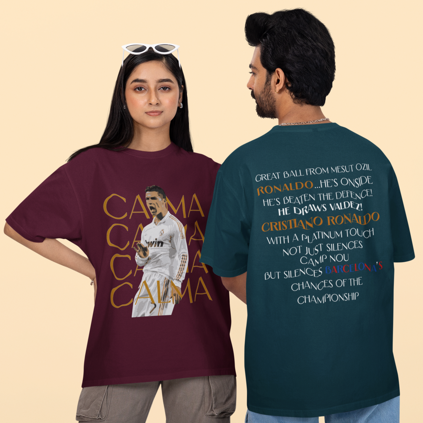 Oversized Unisex Ronaldo 'Calma' Graphic T-Shirt