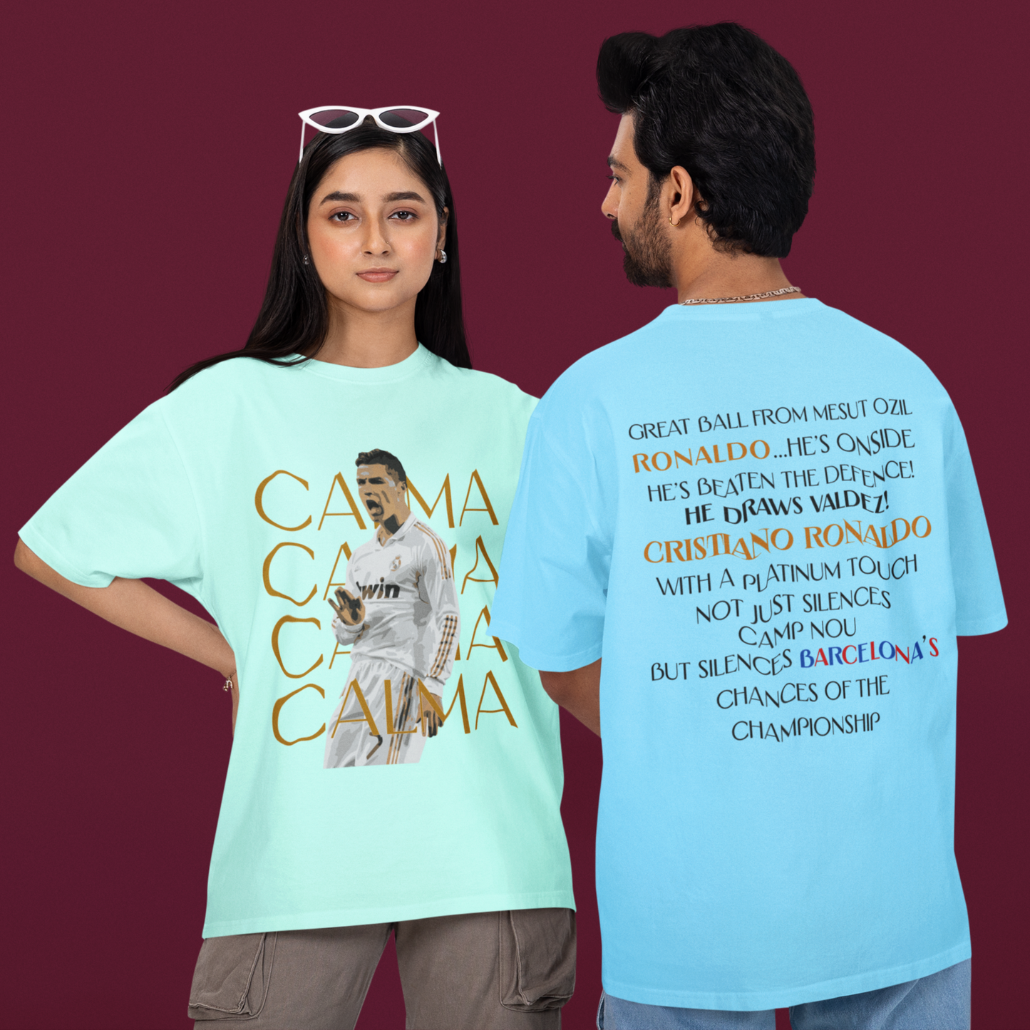 Oversized Unisex Ronaldo Calma Graphic T-Shirt