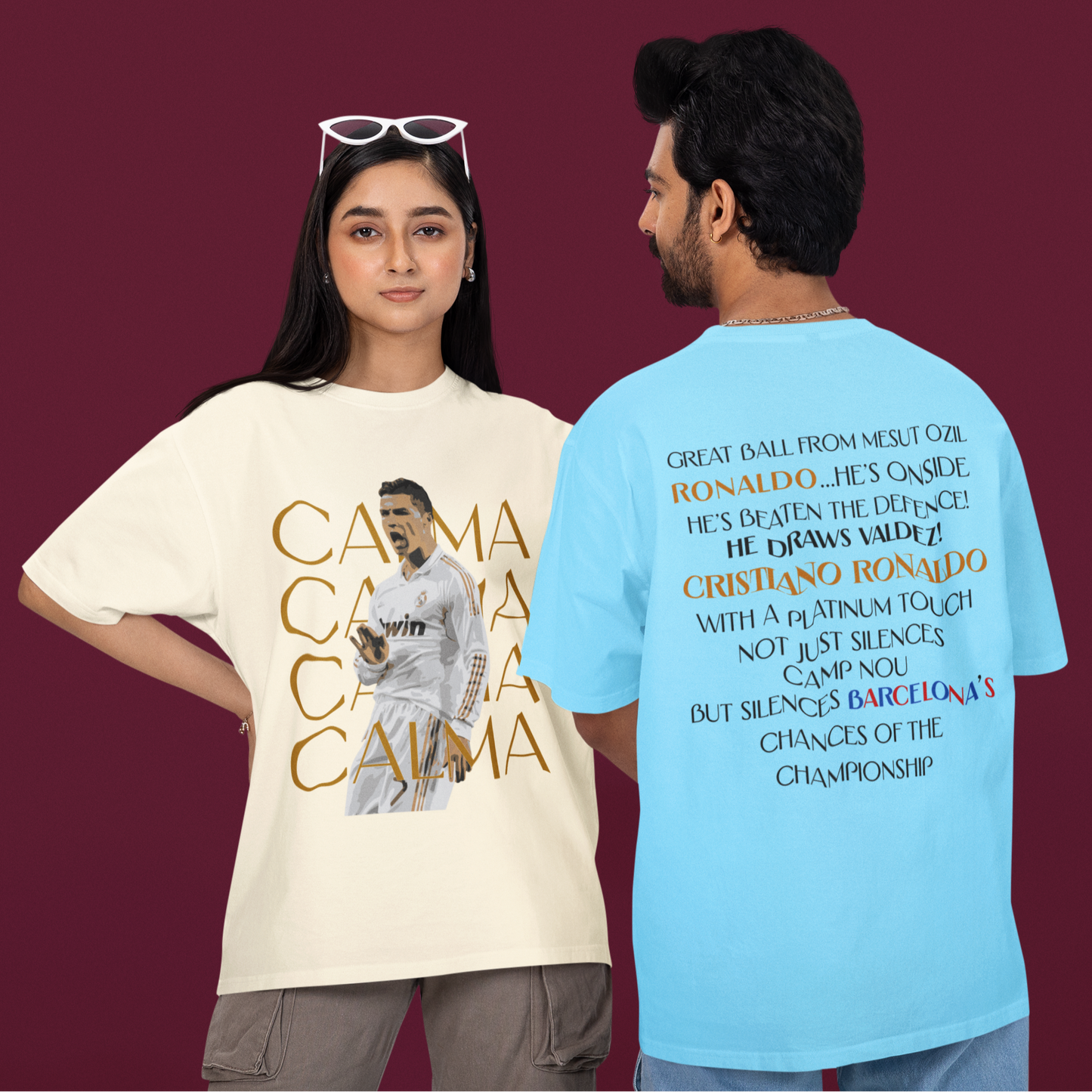 Oversized Unisex Ronaldo Calma Graphic T-Shirt