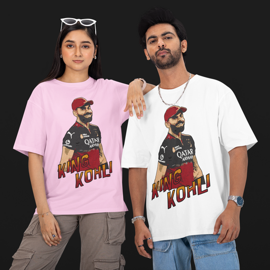 Oversized King Kohli Cricket T-Shirt