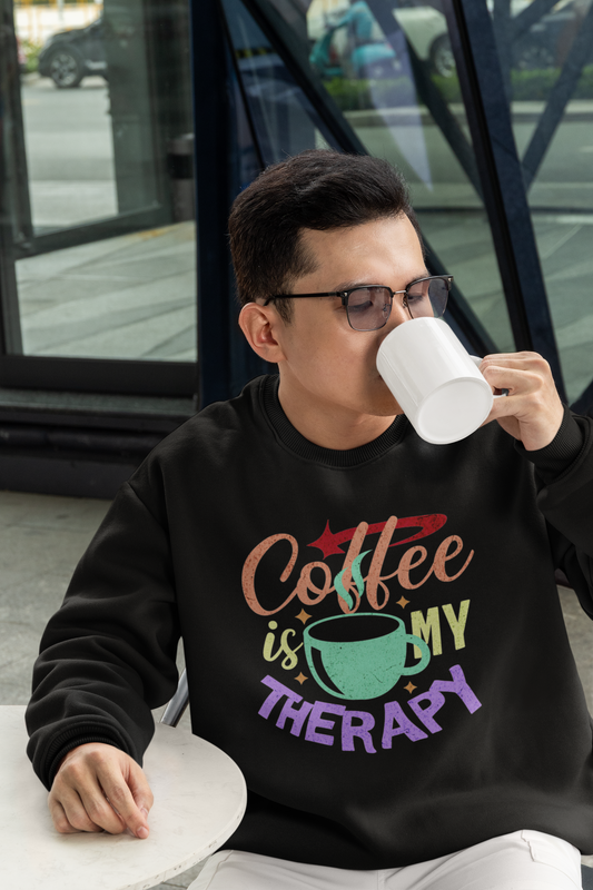 Coffee is My Therapy Unisex Sweatshirt – Perfect for Coffee Lovers