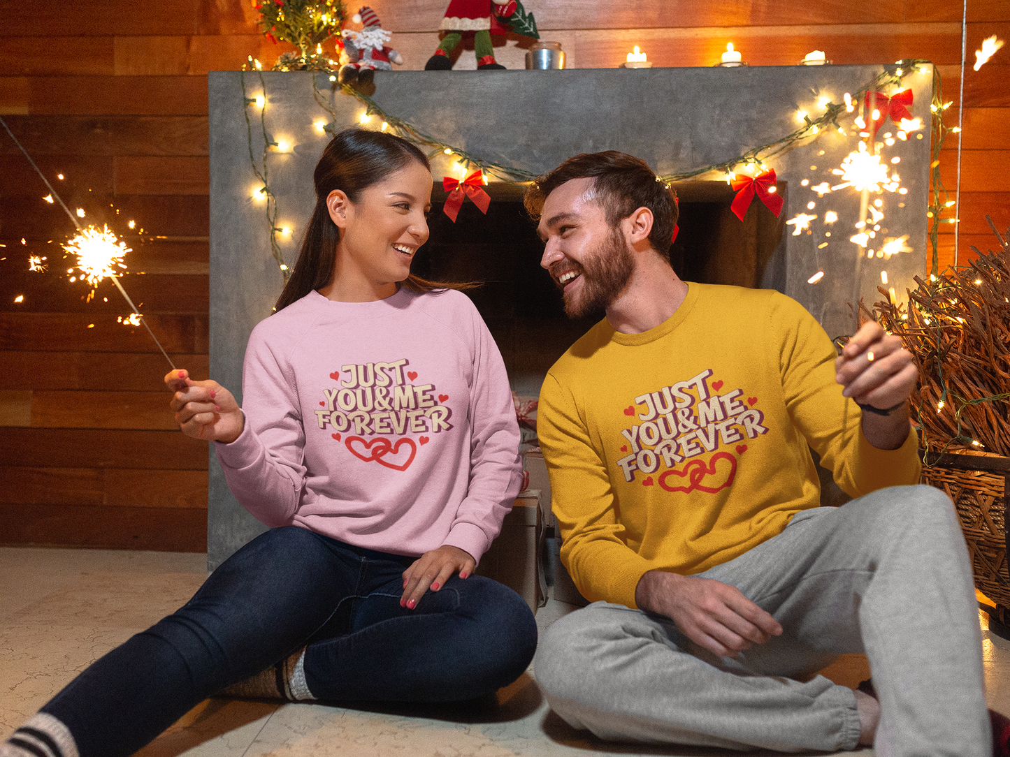 Light Baby Pink and Mustard Yellow Sweatshirt