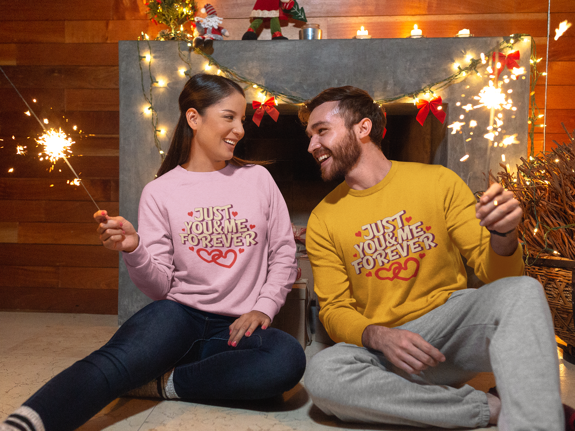 Light Baby Pink and Mustard Yellow Sweatshirt