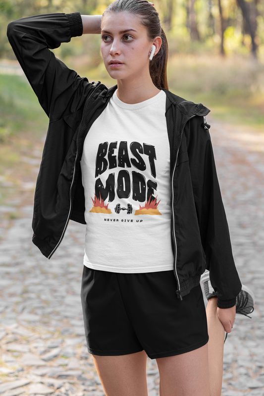 Beast Mode Gym T-Shirt for Women - Workout Motivation, Fitness Apparel