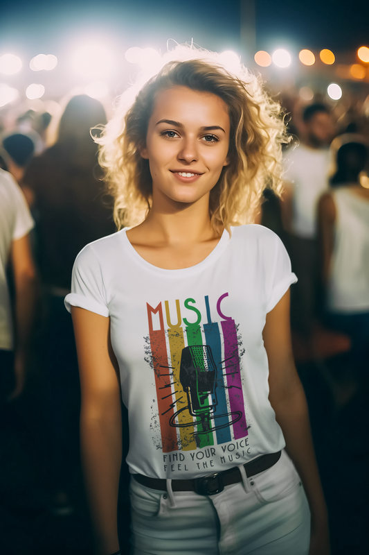 Retro Music Lover Tee for Women