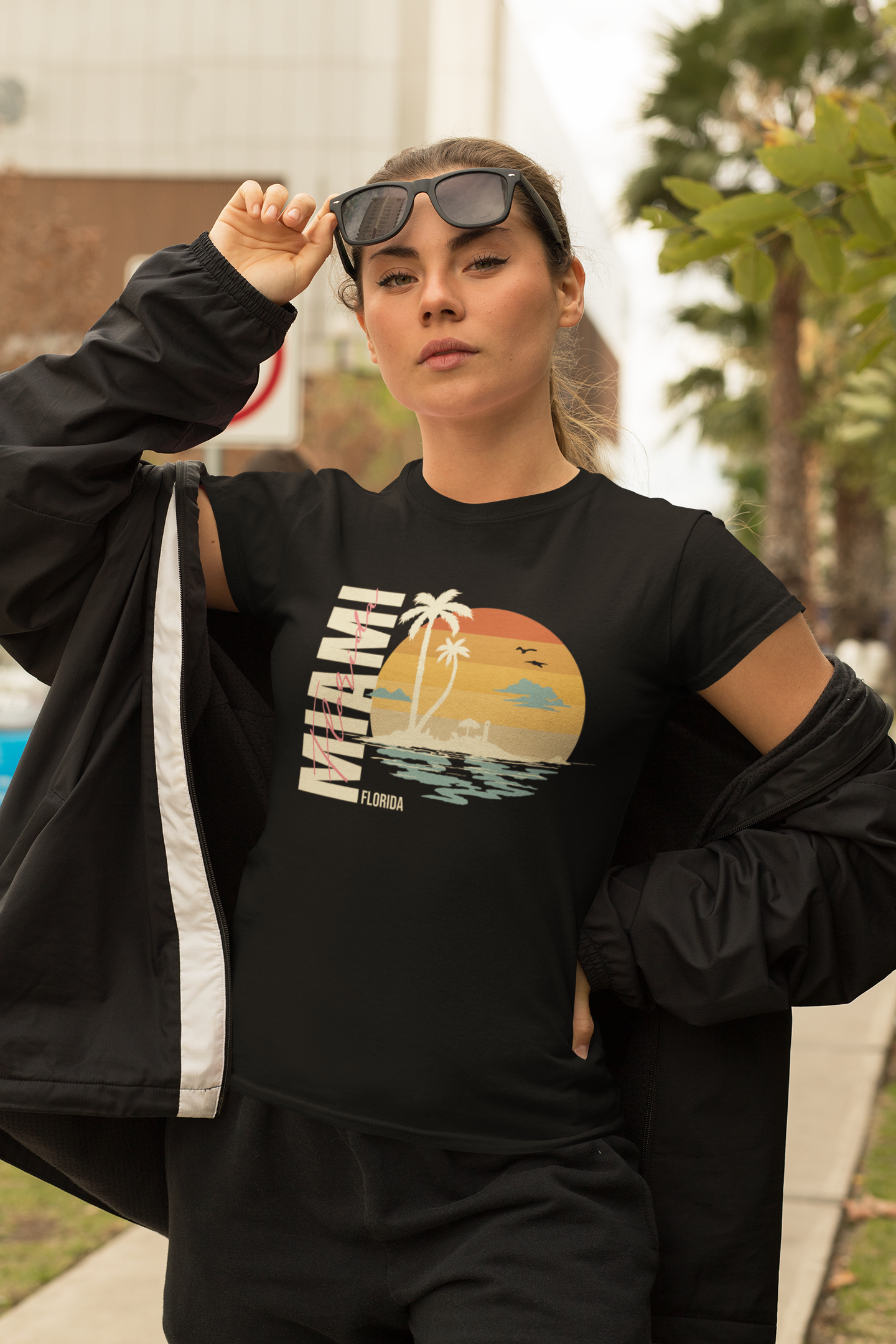 Retro Miami Beach Women's Graphic T-Shirt