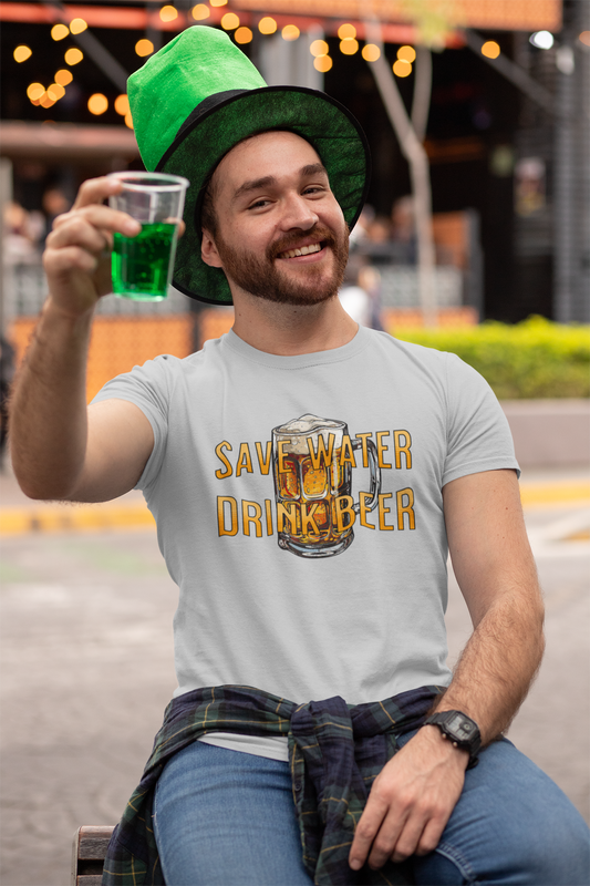 Save Water Drink Beer Funny Men's T-Shirt