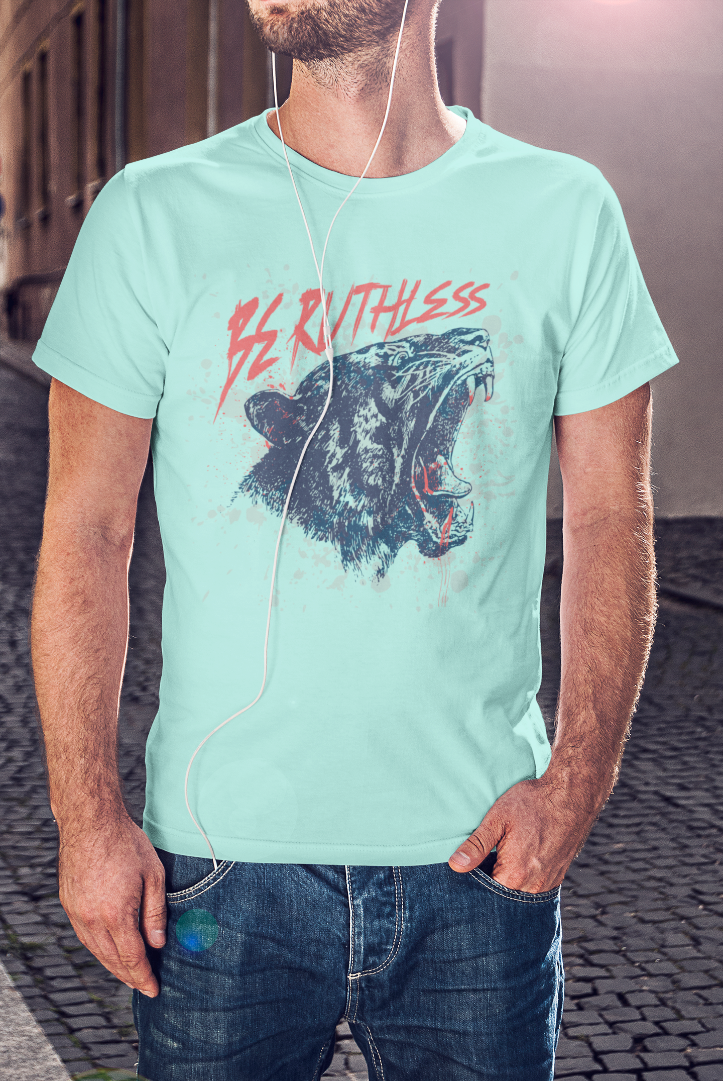 Be Ruthless Tiger Graphic Men's T-Shirt