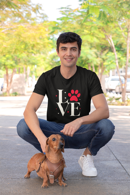 Dog Dad Love Paw Print Men's T-Shirt