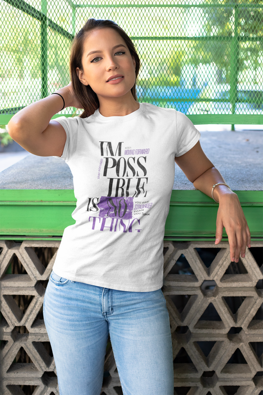 Impossible Is Nothing - Women's Inspirational Fitted T-Shirt