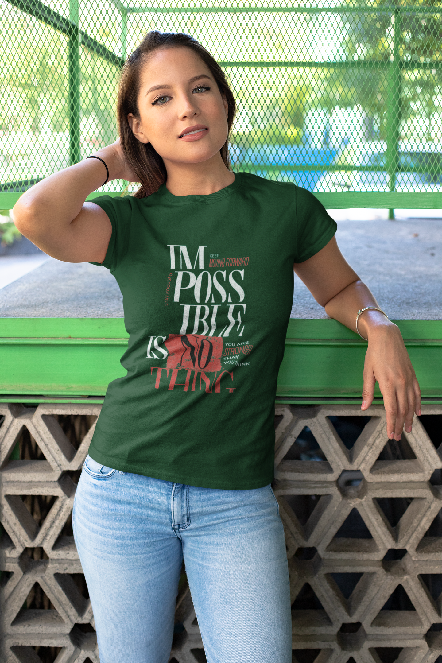 Impossible Is Nothing - Women's Inspirational Fitted T-Shirt