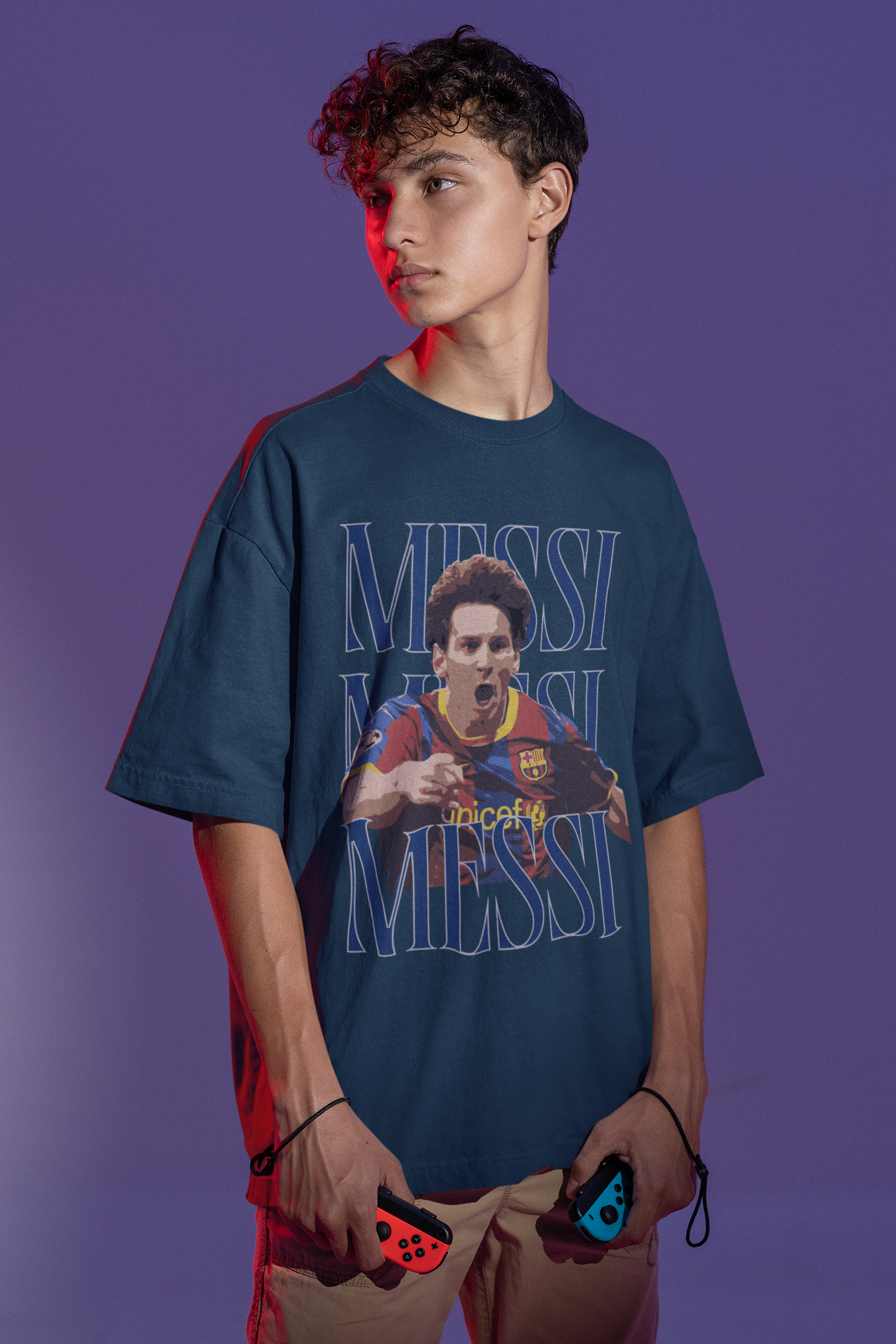 Oversized Messi Graphic T-Shirt
